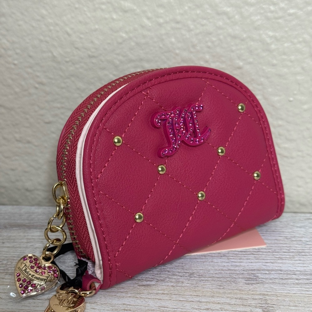 NWT Juicy Couture Pink Quilted Mirror Key Holder